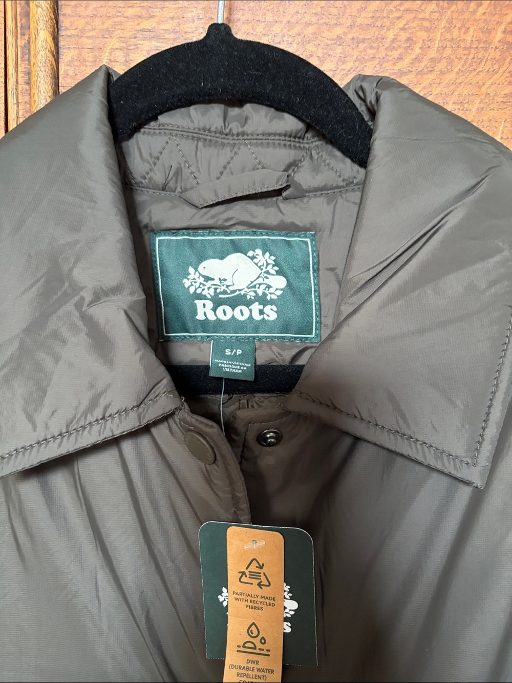 Roots Canada Women's Coaches Trench Coat in Black Olive